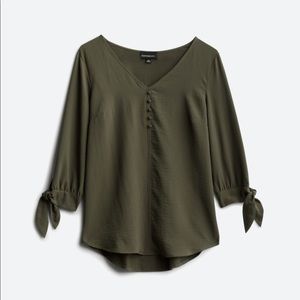 Olive Green 3/4 Sleeve Blouse